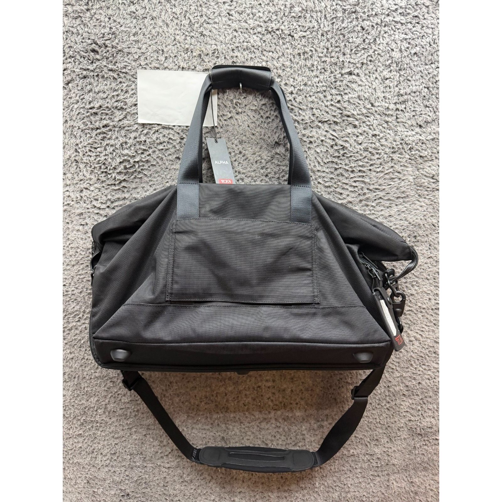 Nwd Tumi Alpha Double Expansion Travel Satchel Black Unisex Duffel Bag